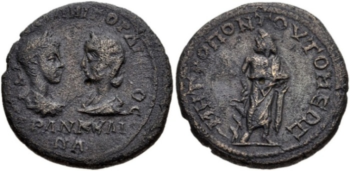 Tomis 11august2010 86$ Gordian III with Tranquillina AD 238-244 AE Tetrassarion 27mm, 13.62 g, 7h.jpg