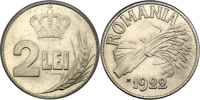 1922 - 2 Lei - nichel