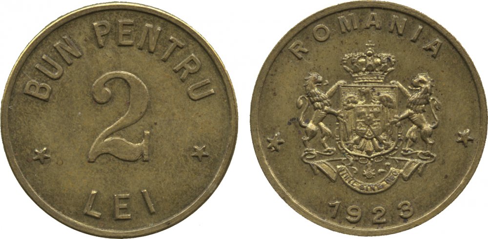 1923 - 2 Lei  Brass 5.51gr