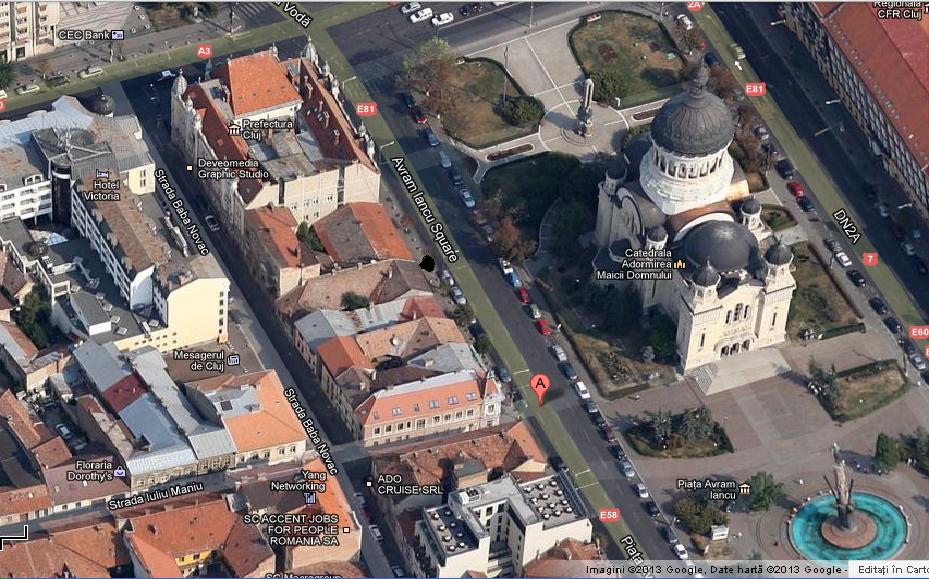 Asociatia Filat. si Numismatica Cluj(aprox. unde ii punctul negru)