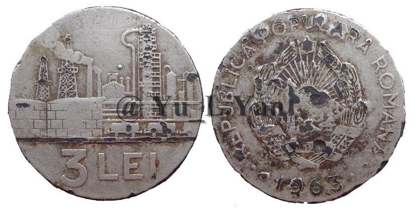 Moneda 3 lei 1966 - corodata
