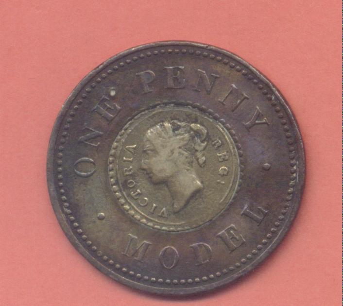 Posibila Proba monetara - 1 penny (Victoria head 1848) - cap
