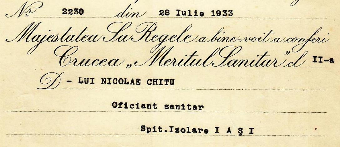 1933 - Brevet Mertul Sanitar cl.2 - detaliu